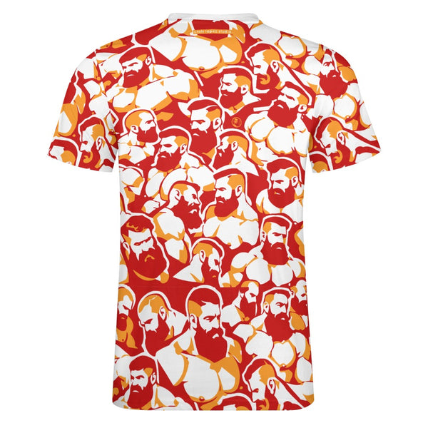 Red Hot Bearded, All Over Printed Cotton T-shirt