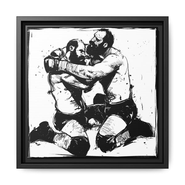 Wrestlers 3, Giclee Print on Matte Canvas, Framed (Multi-color)