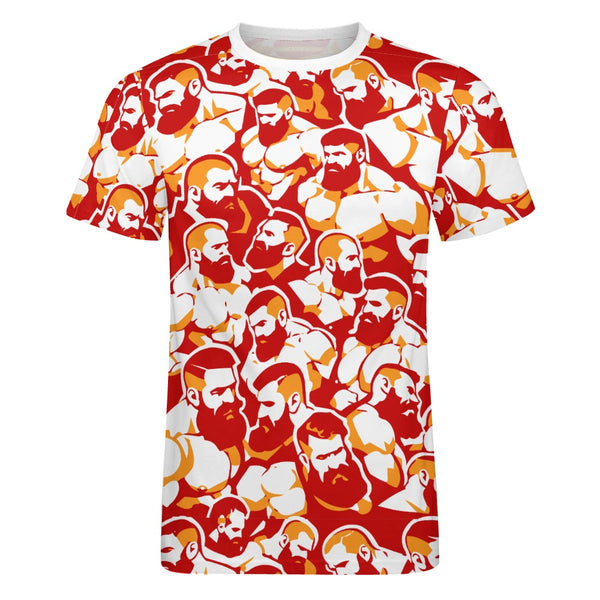 Red Hot Bearded, All Over Printed Cotton T-shirt