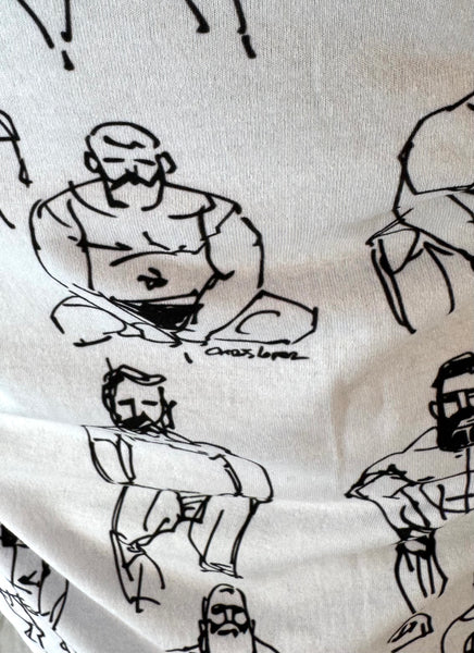 Doodled Men, All-Over Printed Cotton poplin short sleeve shirt