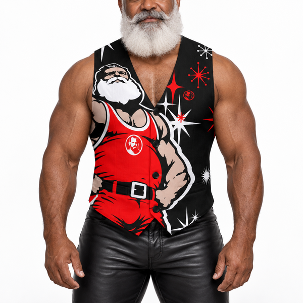 Santa 2026, All-Over Printed Classic Formal Vest
