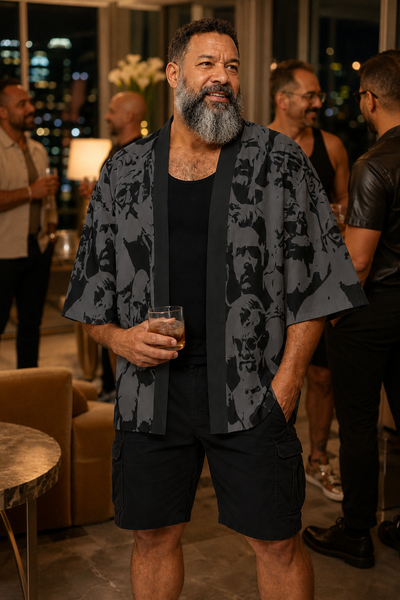 Daddies, All-Over Printed Kimono Shirt