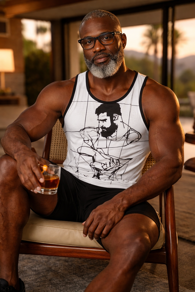 Man Study, All Over Printed Tank Top