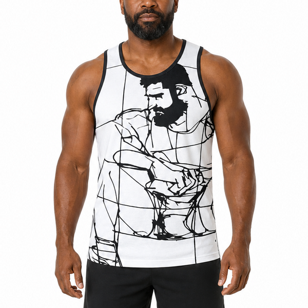 Man Study, All Over Printed Tank Top
