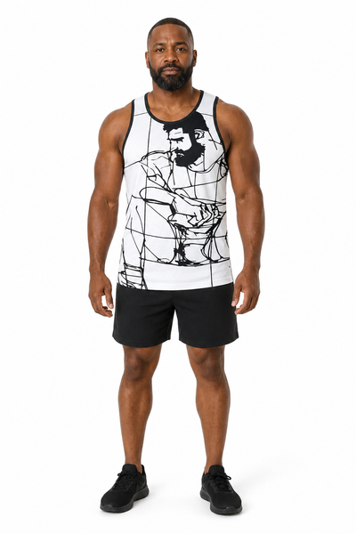 Man Study, All Over Printed Tank Top
