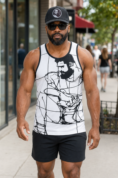 Man Study, All Over Printed Tank Top