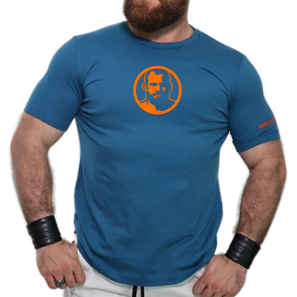 Icon, Rubber Patch on Dark Teal Tshirt