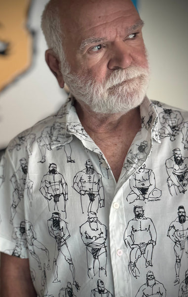 Doodled Men, All-Over Printed Cotton poplin short sleeve shirt