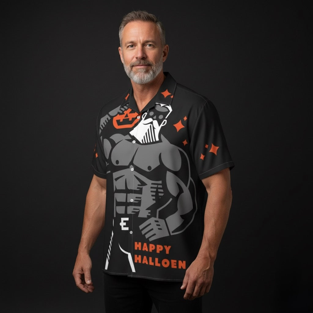 Happy Halloween All-Over Printed satin Shirt