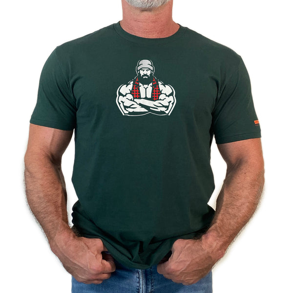 Big Lumberjack, hand printed T-shirt and Tank Top.