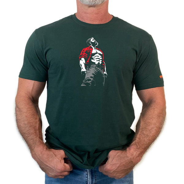 Lumberjack, hand printed T-shirt and Tank Top.