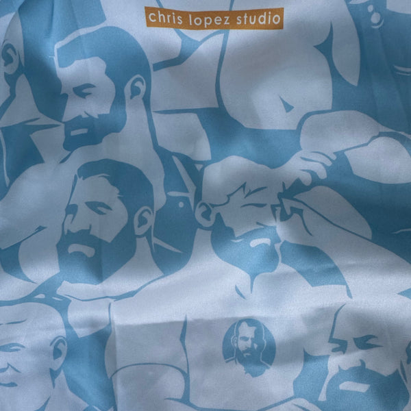 Bear Weekend, All-Over Printed Men's satin Short-Sleeved Shirt