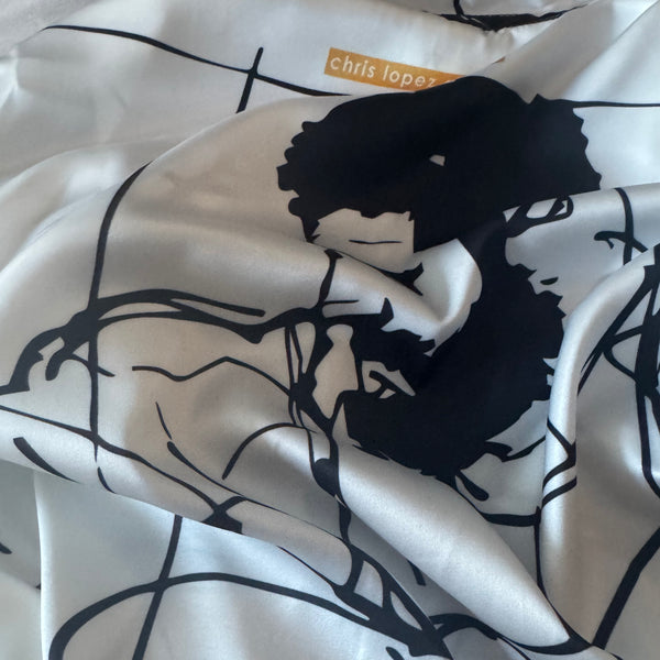 Man Study, All-Over Printed Imitation Silk Short-Sleeve Shirt