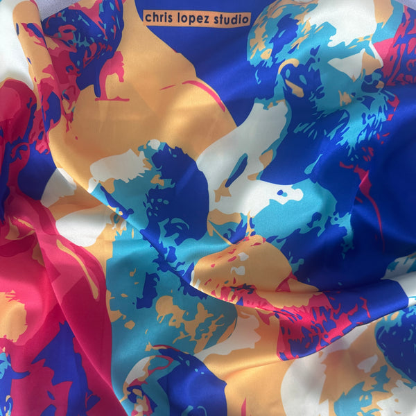 Beard Social, All-Over Printed Imitation Silk Short-Sleeved Shirt