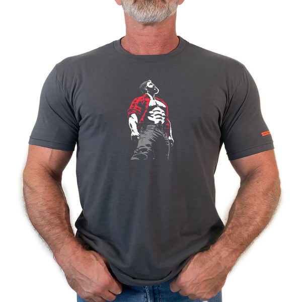 Lumberjack, hand printed T-shirt and Tank Top.