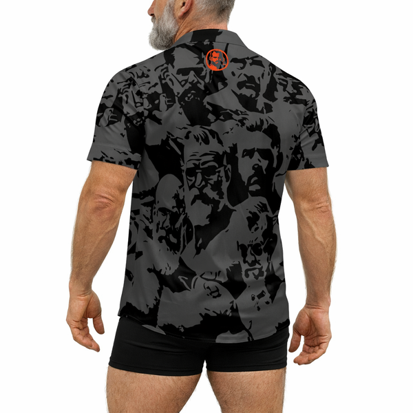 Daddies, All-Over Printed Imitation Silk Short-Sleeved Shirt