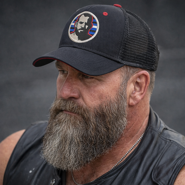 Icon, Leather Flag Embroidered Cap