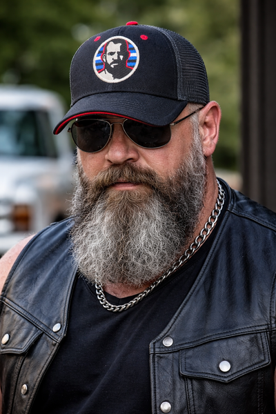 Icon, Leather Flag Embroidered Cap