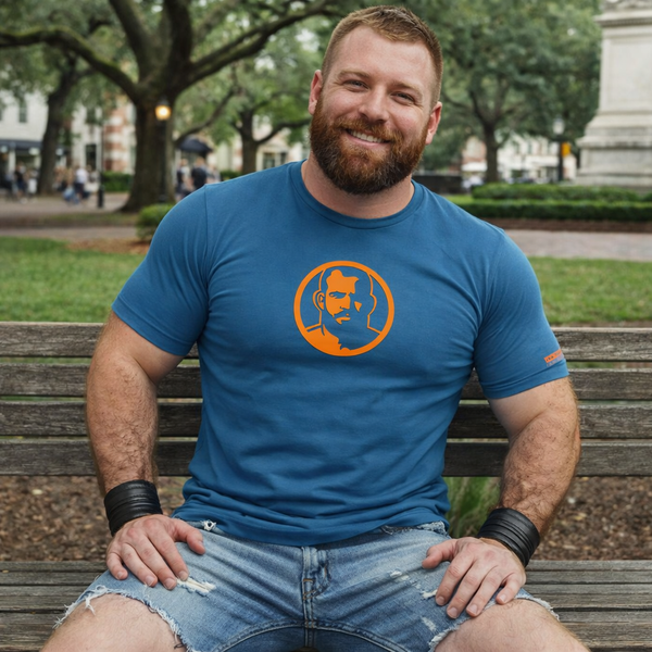 Icon, Rubber Patch on Dark Teal Tshirt