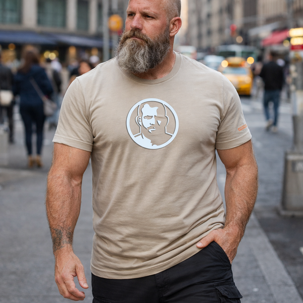 Icon, Rubber Patch on Natural Tshirt