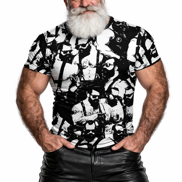 Bar Hopping, All Over Printed Cotton T-shirt