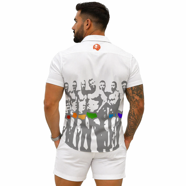 Your Colors, All-Over Printed Imitation Silk Short-Sleeved Shirt