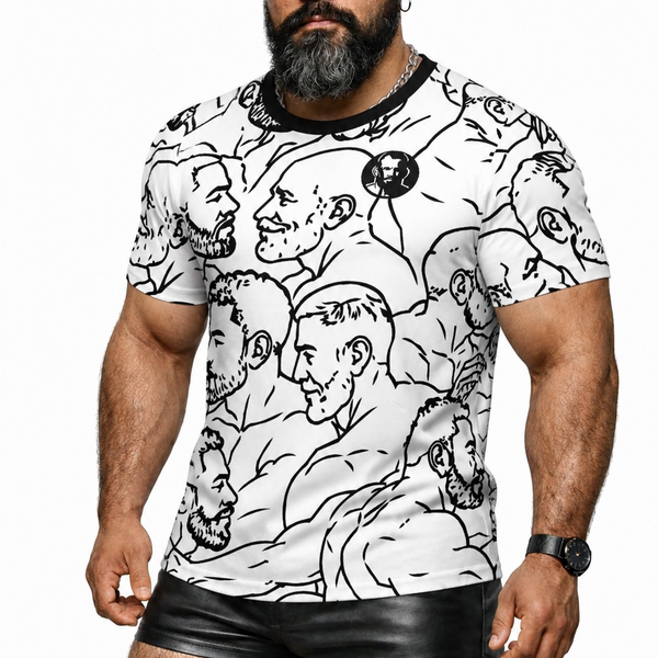 Dads & Boys, All Over Printed Cotton T-shirt