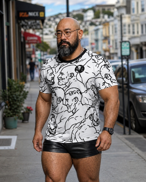 Dads & Boys, All Over Printed Cotton T-shirt