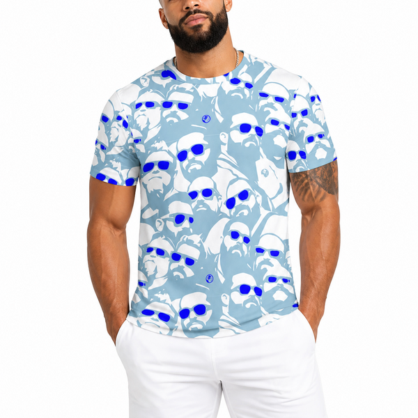 Bright Days (Blue), All Over Printed Cotton T-shirt