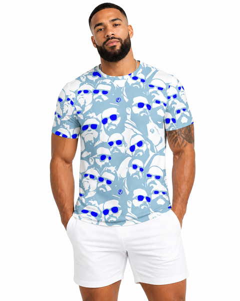 Bright Days (Blue), All Over Printed Cotton T-shirt