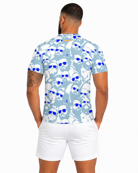 Bright Days (Blue), All Over Printed Cotton T-shirt