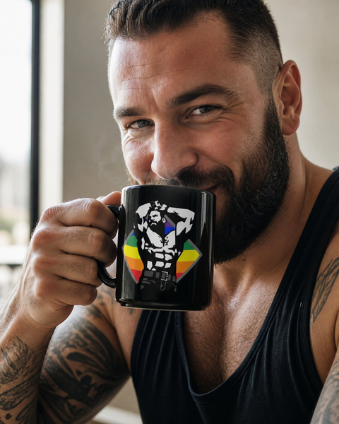 Shine (with Pride) Black Mug, 15oz