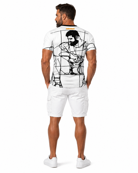 Man Study All over Printed Cotton T-shirt