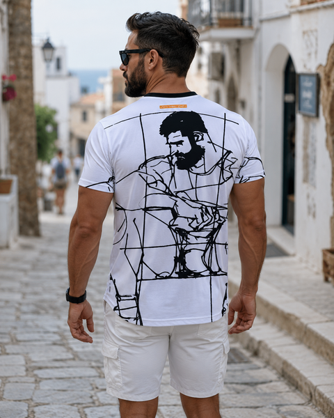 Man Study All over Printed Cotton T-shirt