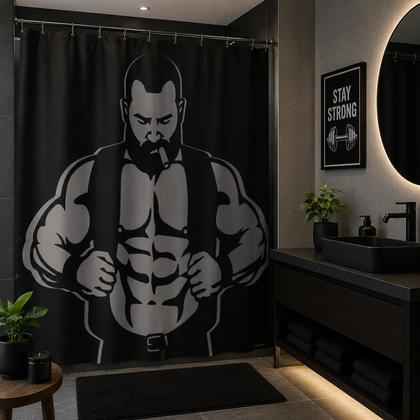 Leather Vest Shower Curtain