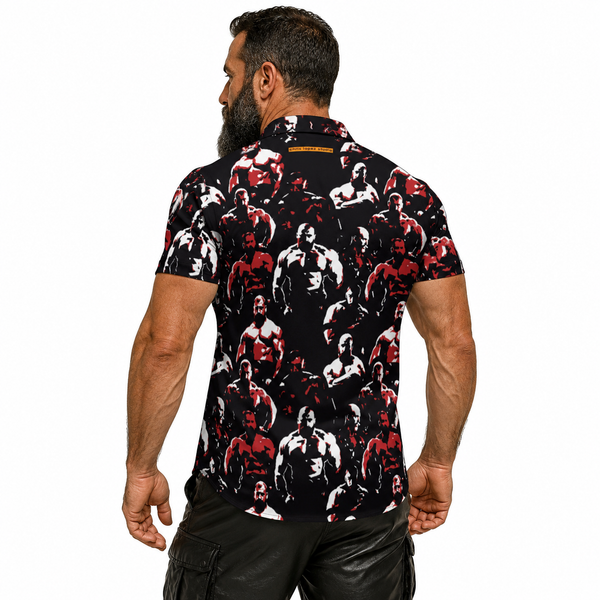 In the Dark Room, All-Over Printed Imitation Silk Short-Sleeve Shirt