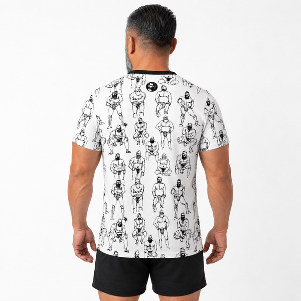 Doodled Men, All Over Printed Cotton T-shirt