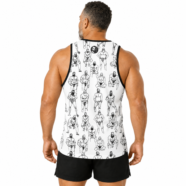 Doodled Men, All Over Printed Tank Top