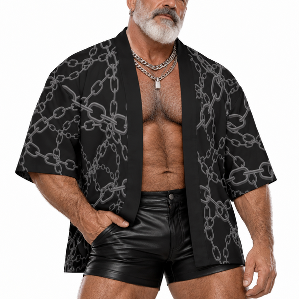 Chains, All-Over Printed Kimono Shirt