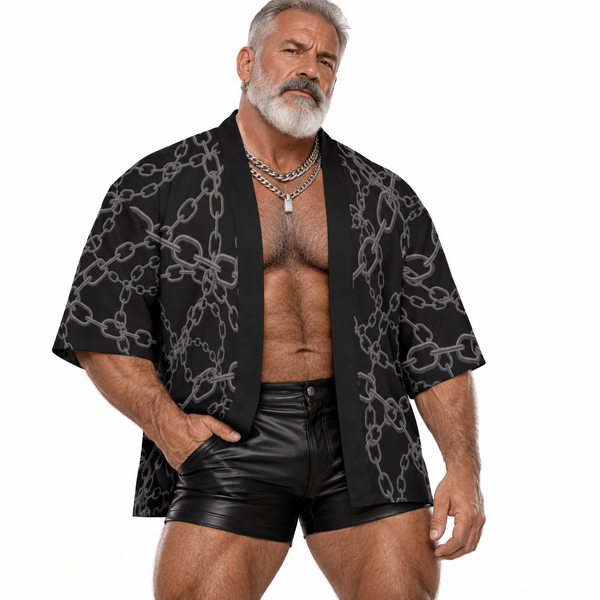 Chains, All-Over Printed Kimono Shirt