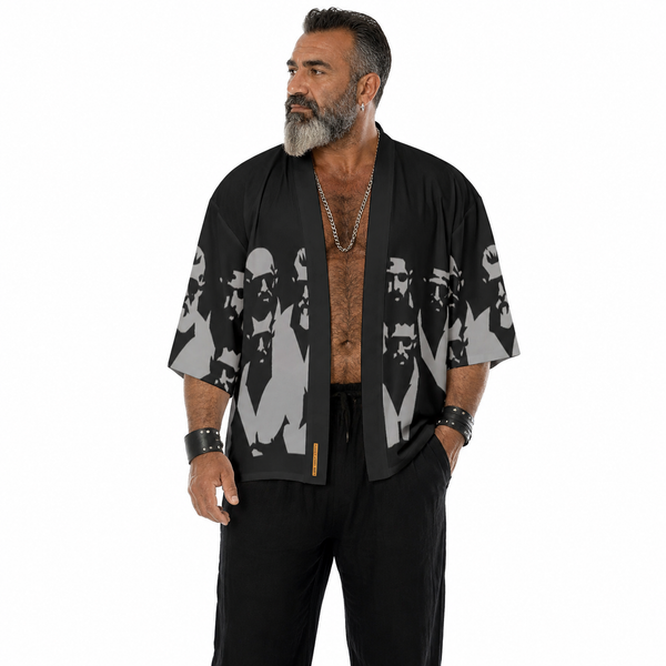 Clubbers,All-Over Printed Kimono Shirt