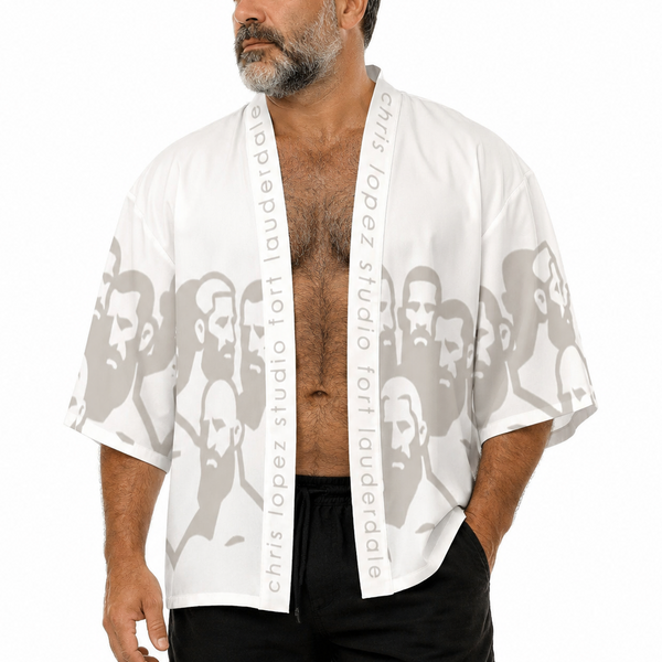 Crowded, All-Over Printed Kimono Shirt