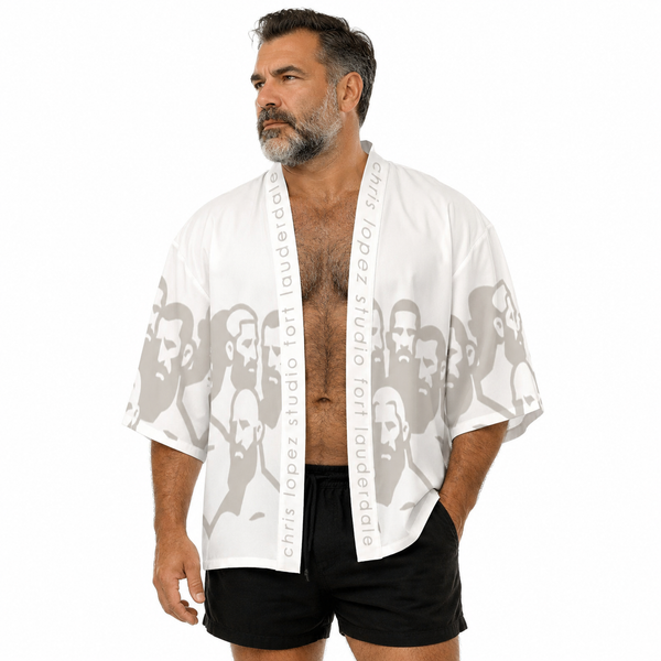 Crowded, All-Over Printed Kimono Shirt