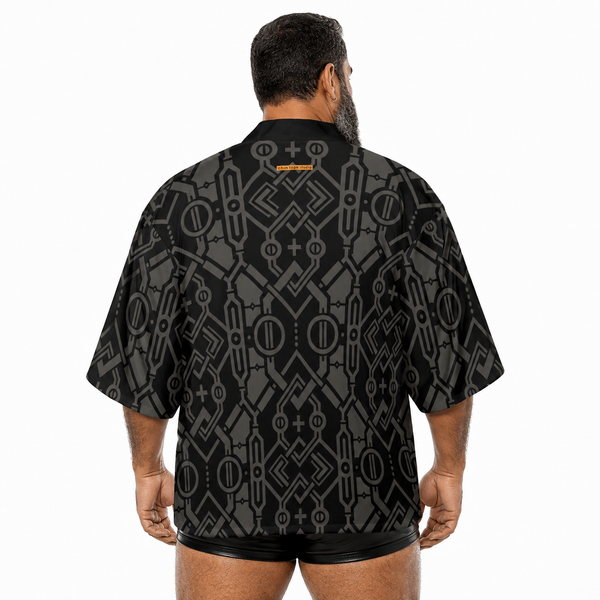 Industrial, All-Over Printed Kimono shirt