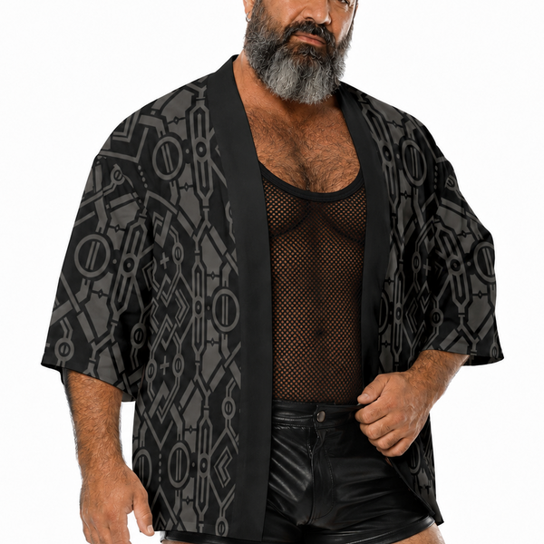 Industrial, All-Over Printed Kimono shirt