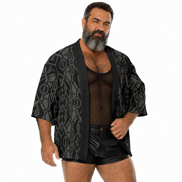 Industrial, All-Over Printed Kimono shirt
