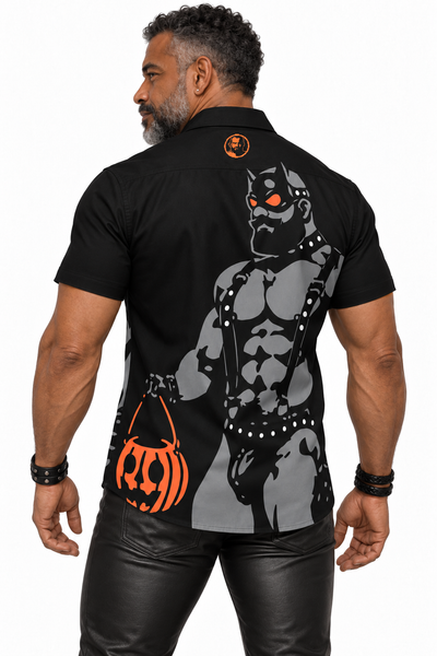 Trick or Treat 2, All-Over Printed Imitation Silk Short-Sleeve Shirt