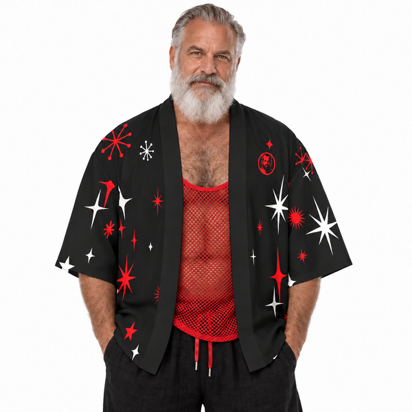 Santa 2026, All-Over Printed Drop-shoulder Kimono Shirt