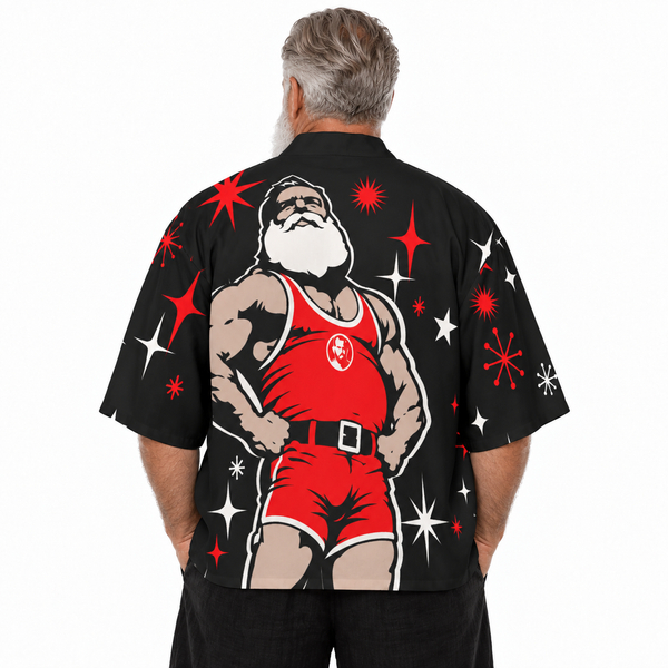 Santa 2026, All-Over Printed Drop-shoulder Kimono Shirt