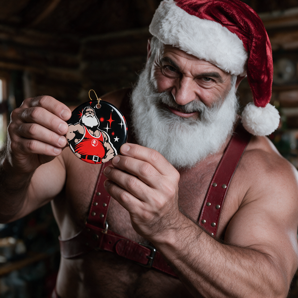 Santa 2026, Ceramic Christmas Ornament (Double-Sided)